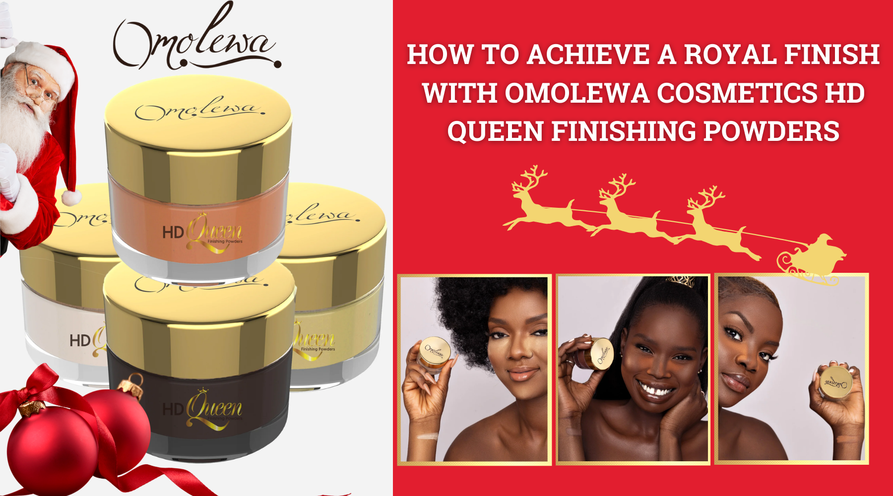 HOW TO GLOW ROYALLY WITH OMOLEWA COSMETICS HD QUEEN FINISHING POWDERS