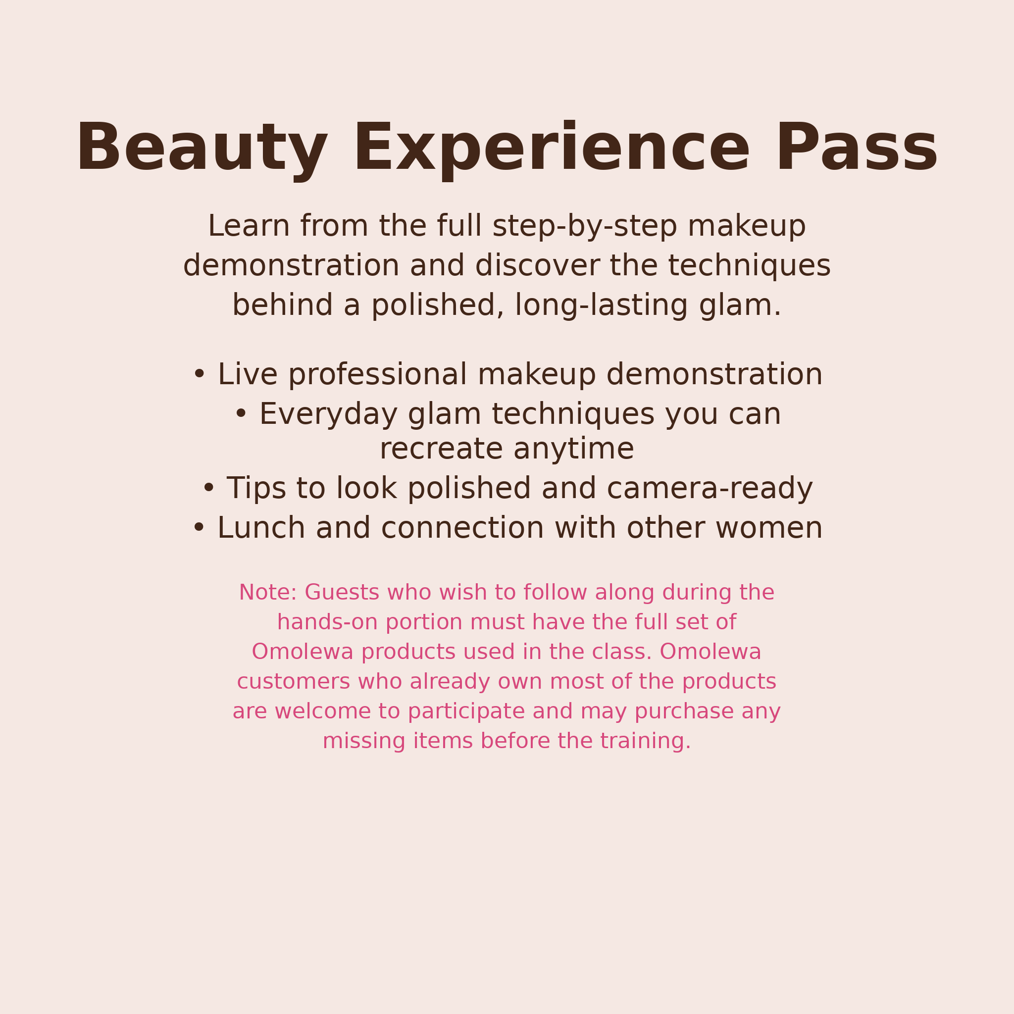 Beauty Experience Pass