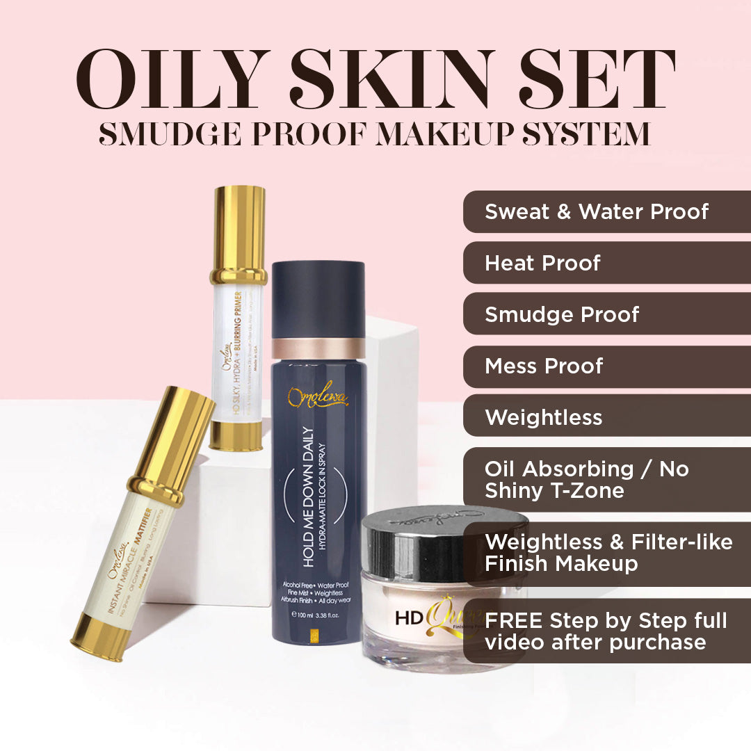 Oily Combination Skin Set - Smudge Proof Makeup System (Test) Omolewa Makeup