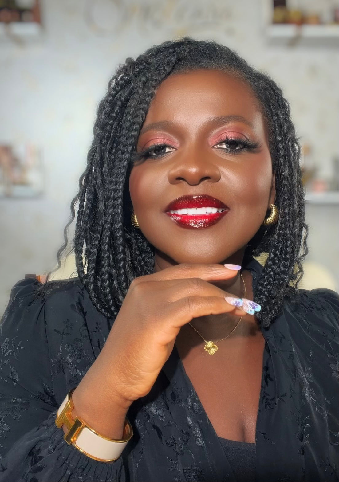 Lady in Shades of Reds