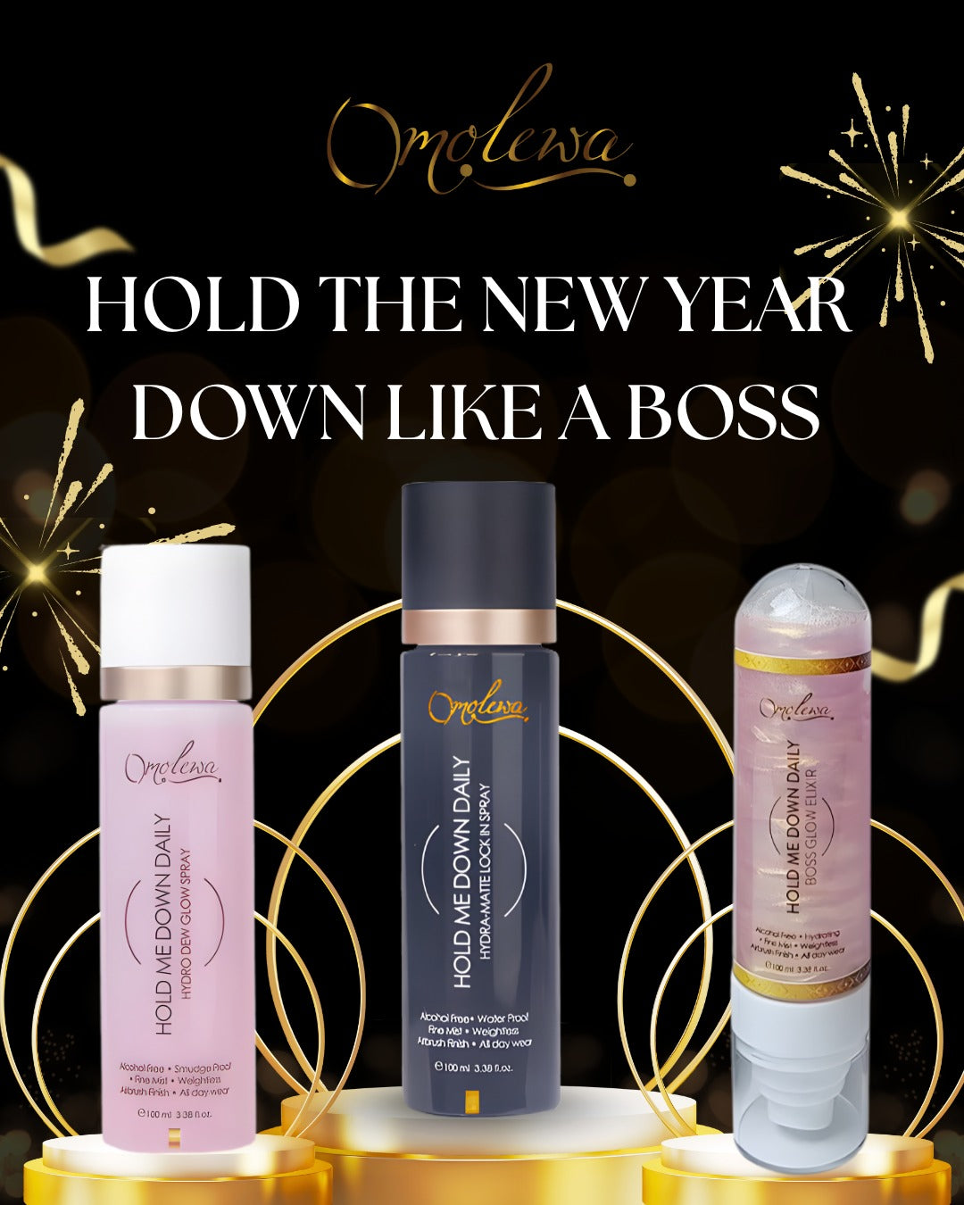 Hold Me Down Daily Pro Set | Matte, Dewy & Glow Setting Spray Bundle omolewa-makeup