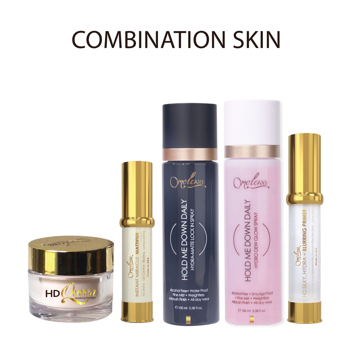 Oily Combination Skin Set - Smudge Proof Makeup System Omolewa Makeup